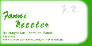 fanni mettler business card